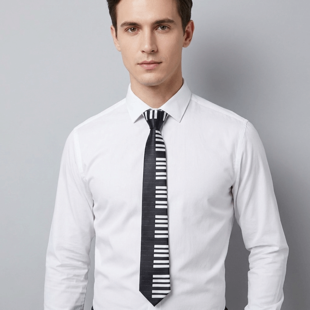 Skinny Tie Men - Cravatta Sottile Semplice Bianca da Uomo