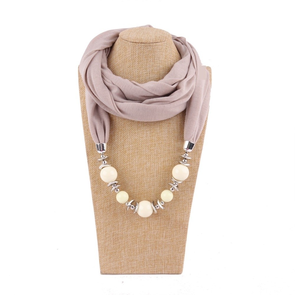 Infinity Scarf Knit - Nuova Sciarpa in Chiffon con Perline,